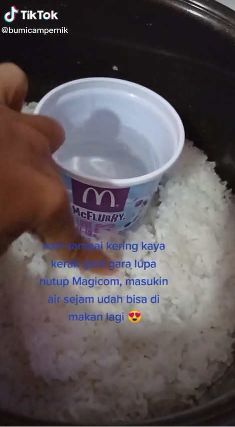 Trik simpel atasi nasi terlanjur kering di rice cooker, auto pulen