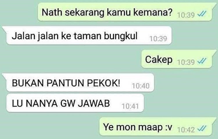 chat lucu dikira pantun © berbagai sumber