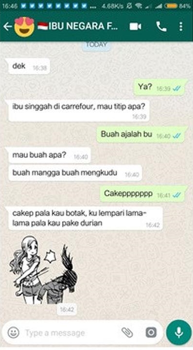 chat lucu dikira pantun © berbagai sumber