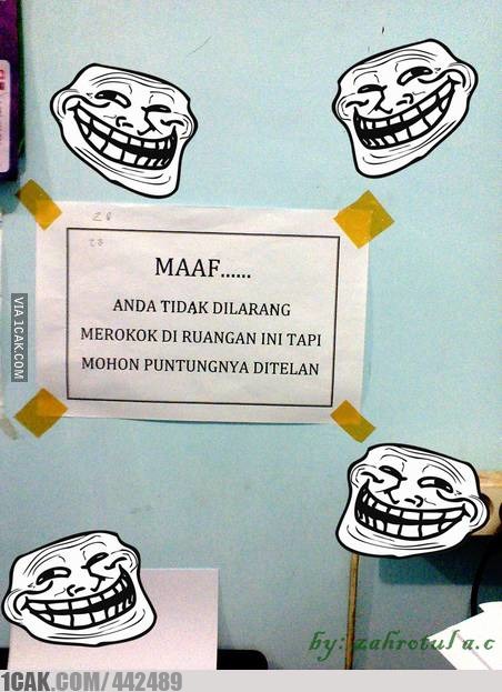 tulisan nyeleneh dilarang merokok © berbagai sumber