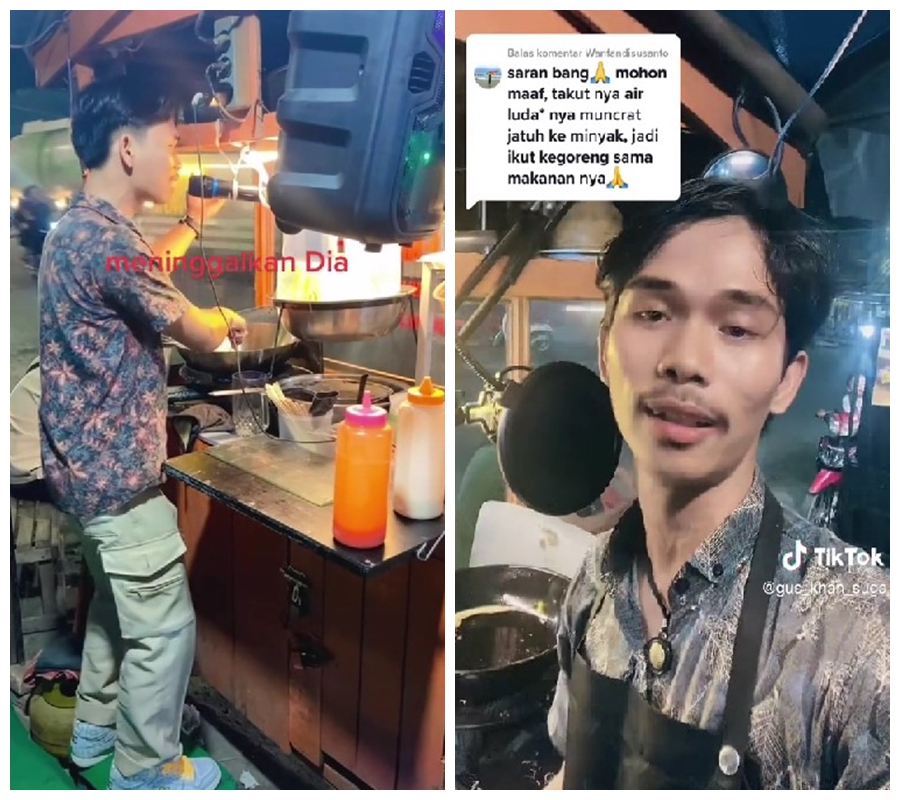 jualan telur gulung sambil nyanyi © TikTok/@gus_khan_suga jualan telur gulung sambil nyanyi © TikTok/@gus_khan_suga