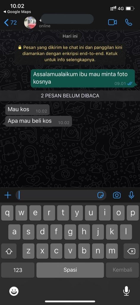 Chat dengan ibu kos © 2022 brilio.net