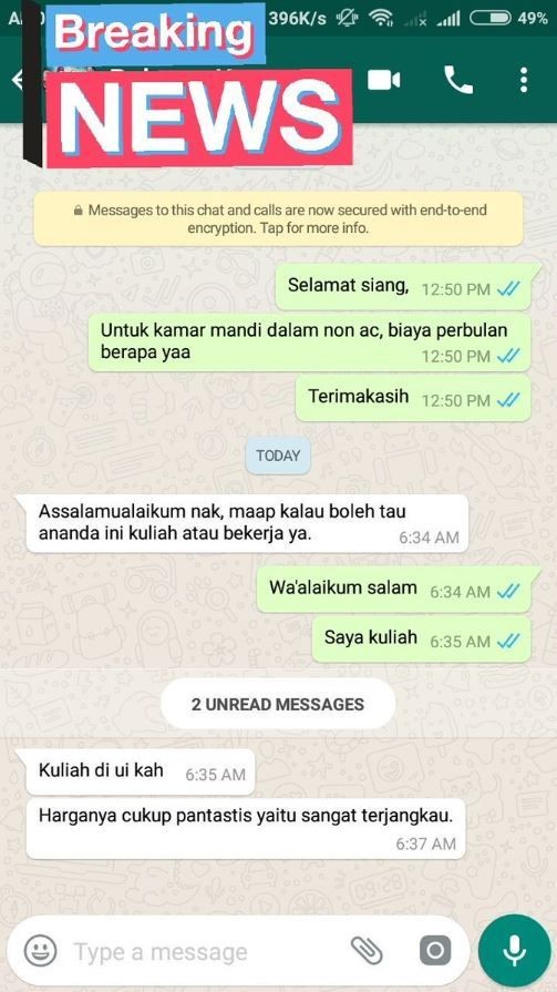 Chat dengan ibu kos © 2022 brilio.net