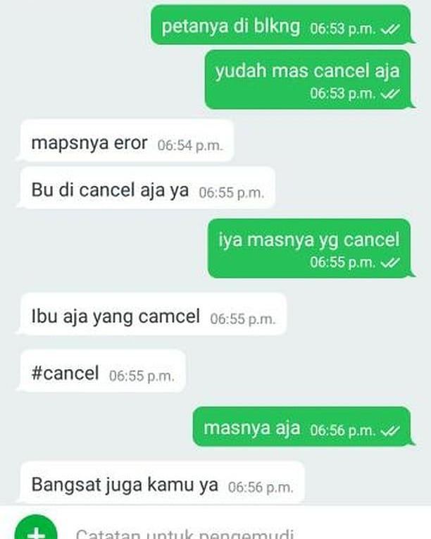 alasan driver ojek online cancel orderan © berbagai sumber