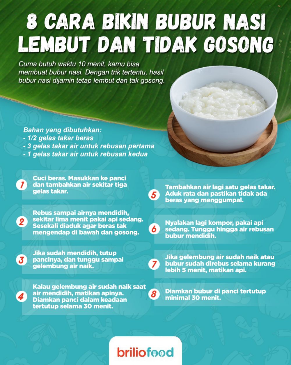 8 Cara membuat bubur nasi lembut dan tidak gosong, cuma 10 menit