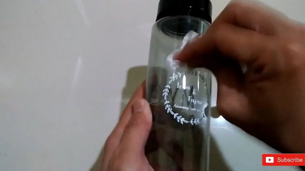Cara mudah menghilangkan label sablon di botol plastik, auto bersih tanpa bekas