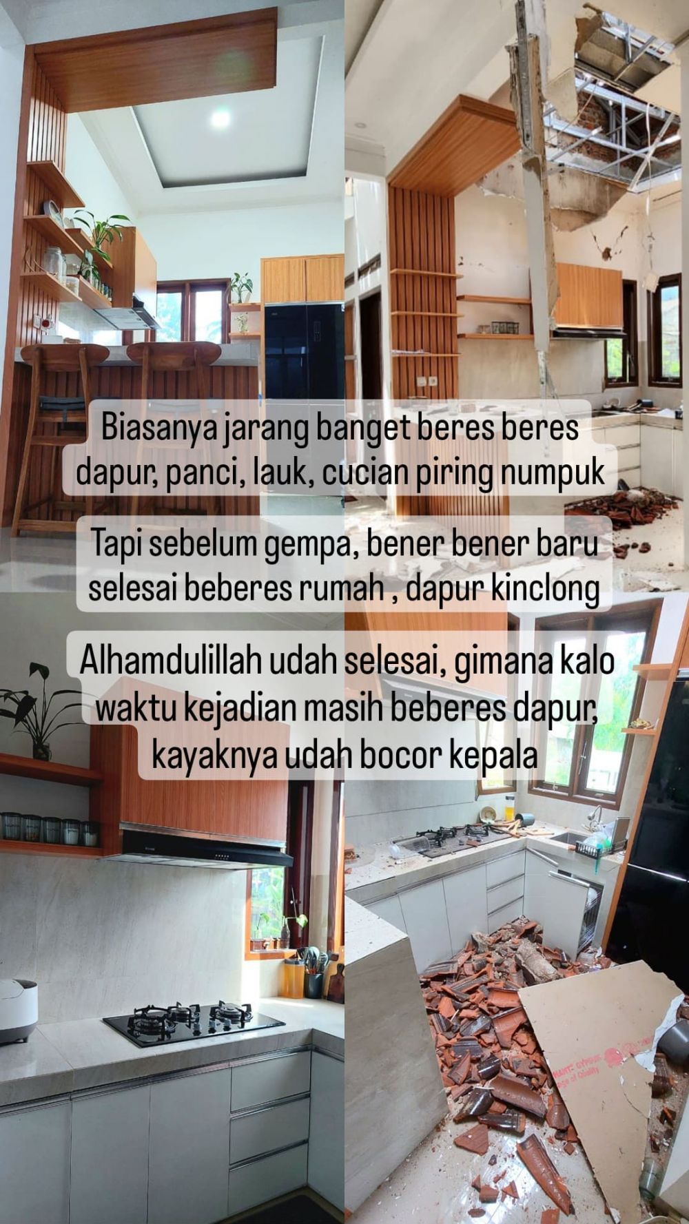 Rumah gedong baru dihuni 8 bulan rusak parah karena gempa Cianjur, 11 potret kondisinya bikin terenyuh