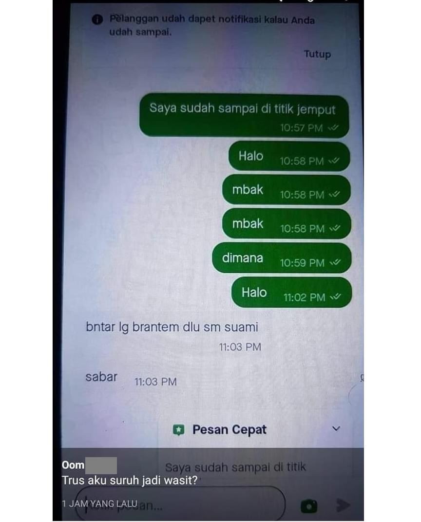 kejadian tak terduga driver ojek online © berbagai sumber kejadian tak terduga driver ojek online © berbagai sumber