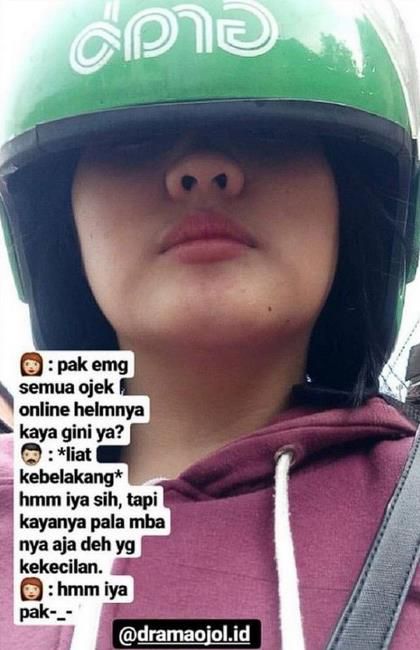 derita penumpang ojek online pakai helm © berbagai sumber derita penumpang ojek online pakai helm © berbagai sumber