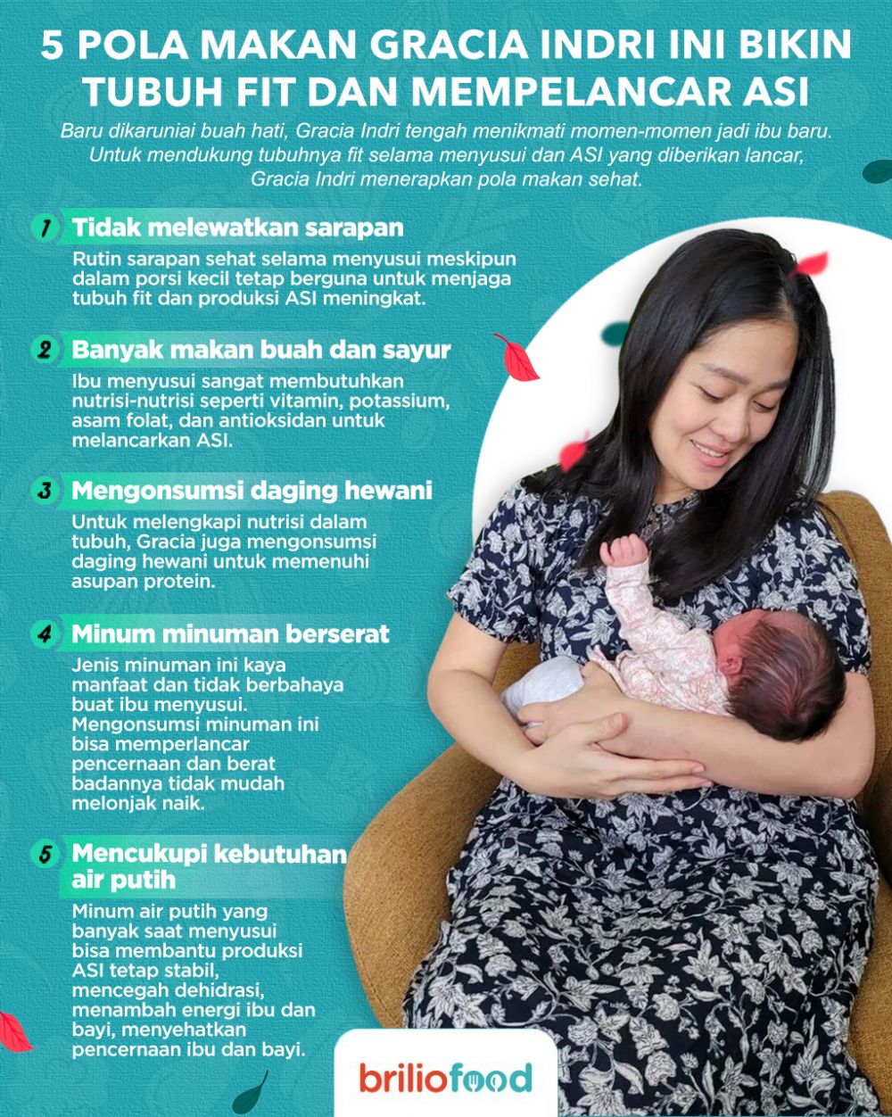 9 Pola makan Gracia Indri, dukung tubuh selalu fit saat menyusui dan ASI lancar