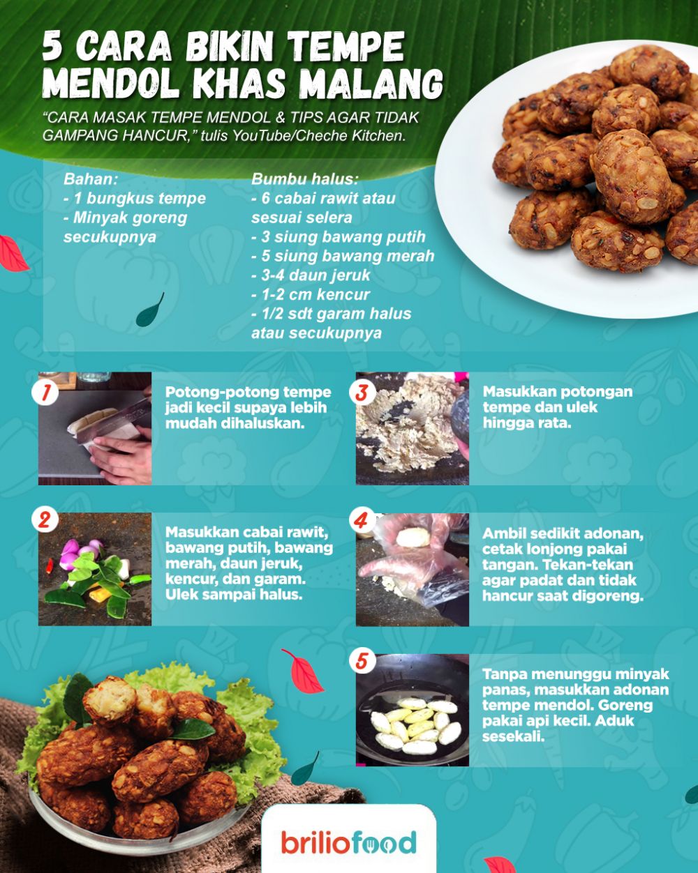 7 Cara bikin mendol tempe khas Malang yang enak, padat, dan tidak hancur