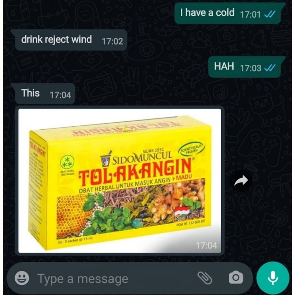 chat lucu balas pakai bahasa Inggris © berbagai sumber