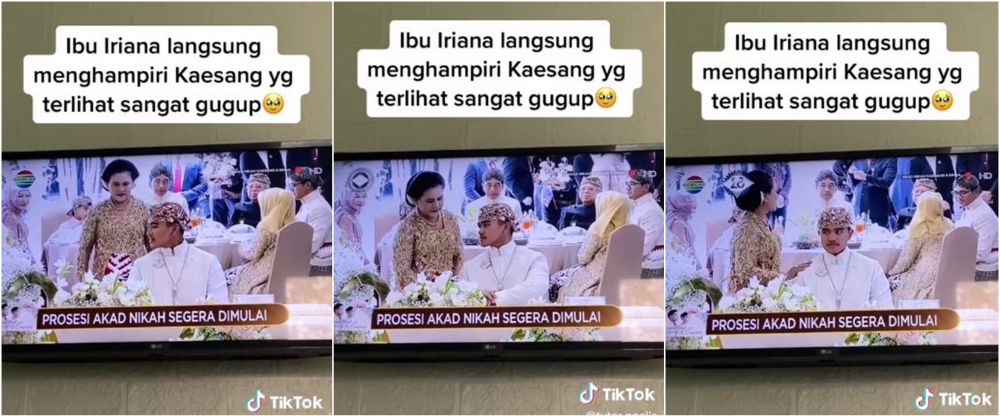 cara iriana tenangkan kaesang saat gugup © TikTok