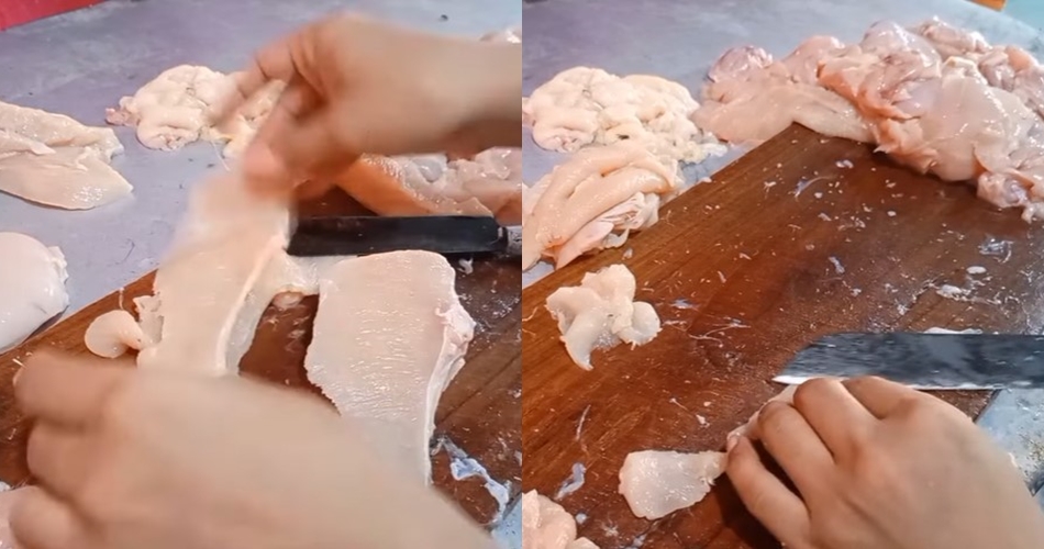 Trik memotong daging ayam untuk sate agar hasilnya banyak, cocok buat jualan