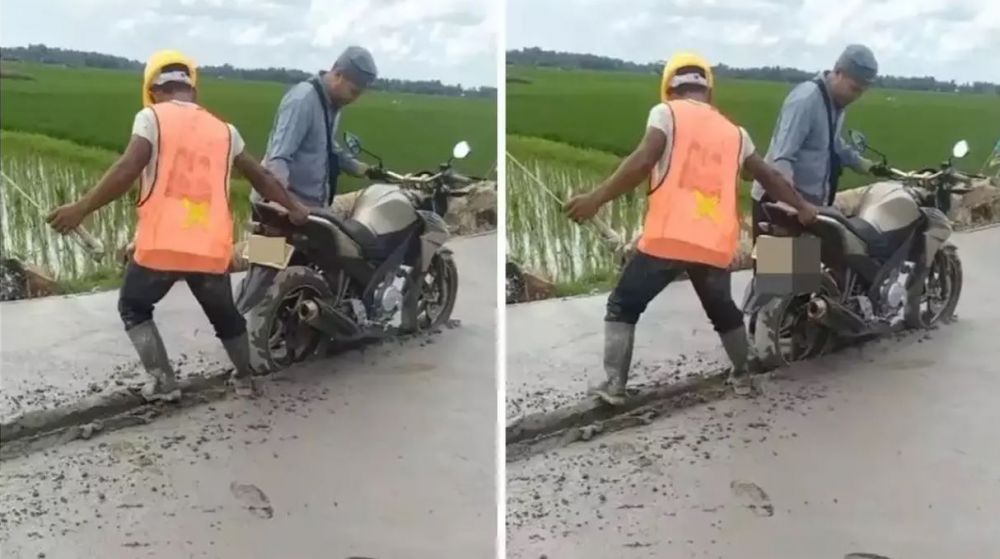 pengendara motor salah pilih jalan nih © berbagai sumber