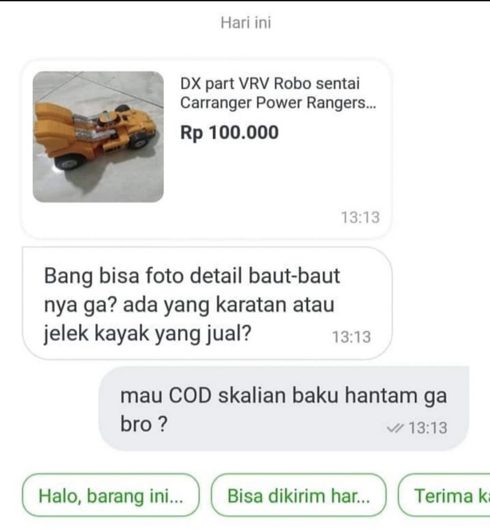 jawaban nggak terduga penjual online shop © berbagai sumber