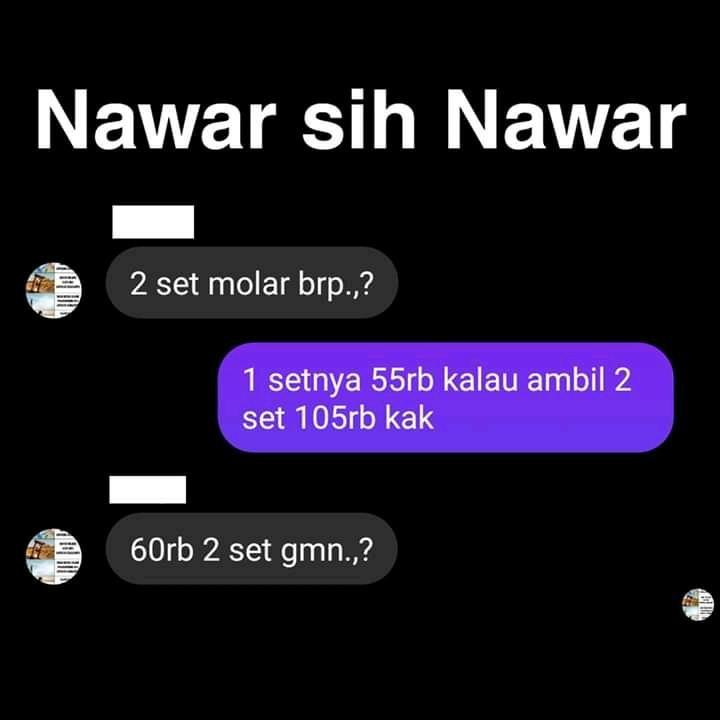 chat nawar harga keterlaluan © berbagai sumber