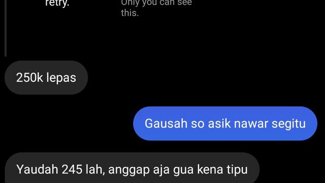 chat nawar harga keterlaluan © berbagai sumber