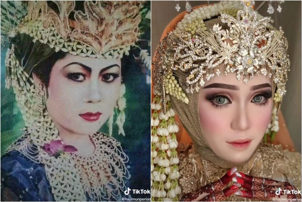 potret beda riasan sunda era 90-an dan 2000-an © TikTok