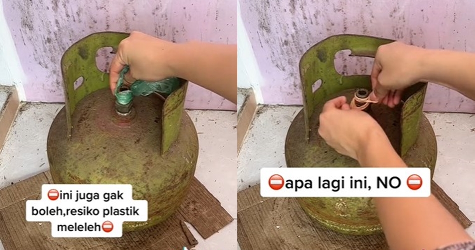 Bukan diikat, begini cara aman pakai tambahan karet untuk penutup tabung gas