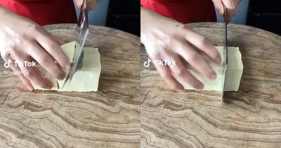 Cara cepat memotong tahu jadi bentuk segitiga, praktis dan hasilnya rapi