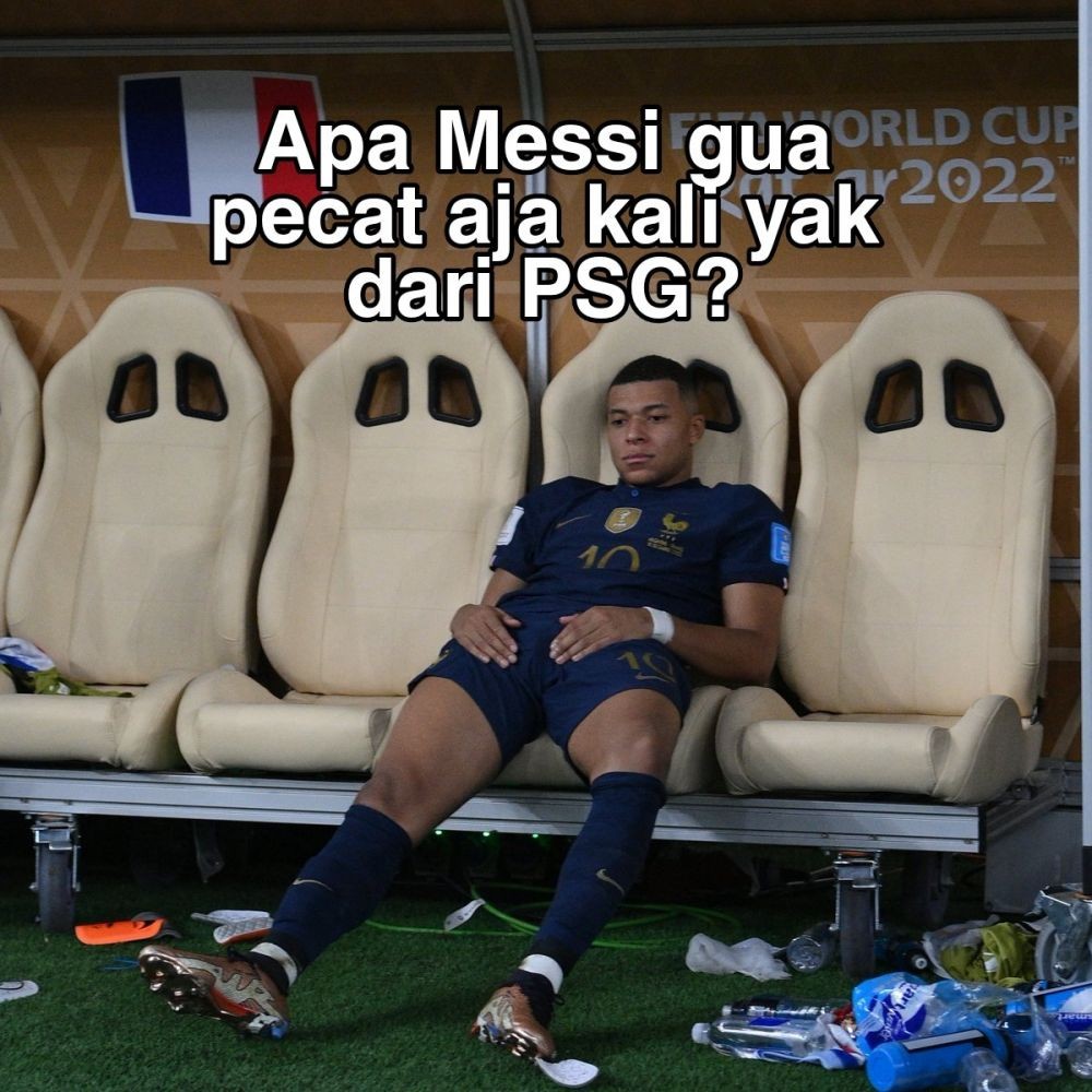 11 Meme lucu Mbappe gagal juara Piala Dunia 2022 ini bikin senyum tipis
