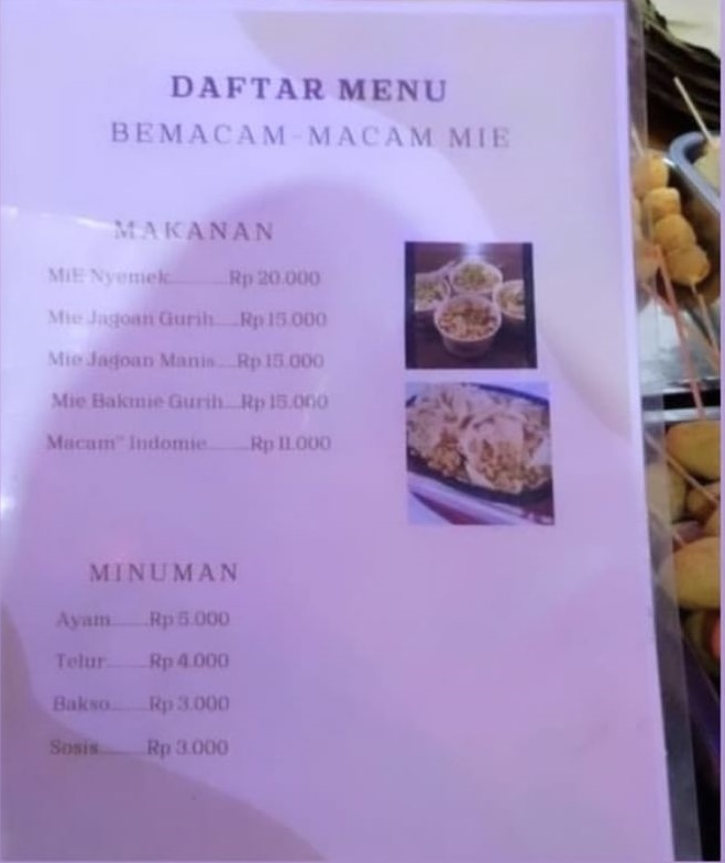 daftar menu tapi ada keanehannya © berbagai sumber daftar menu tapi ada keanehannya © berbagai sumber
