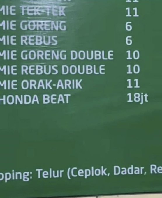 daftar menu tapi ada keanehannya © berbagai sumber daftar menu tapi ada keanehannya © berbagai sumber