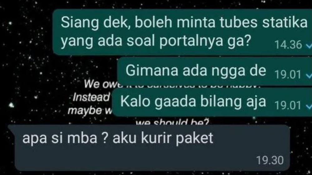 salah kirim chat ke kurir © berbagai sumber