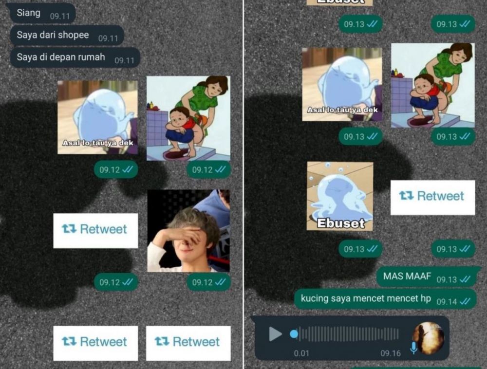 salah kirim chat ke kurir © berbagai sumber