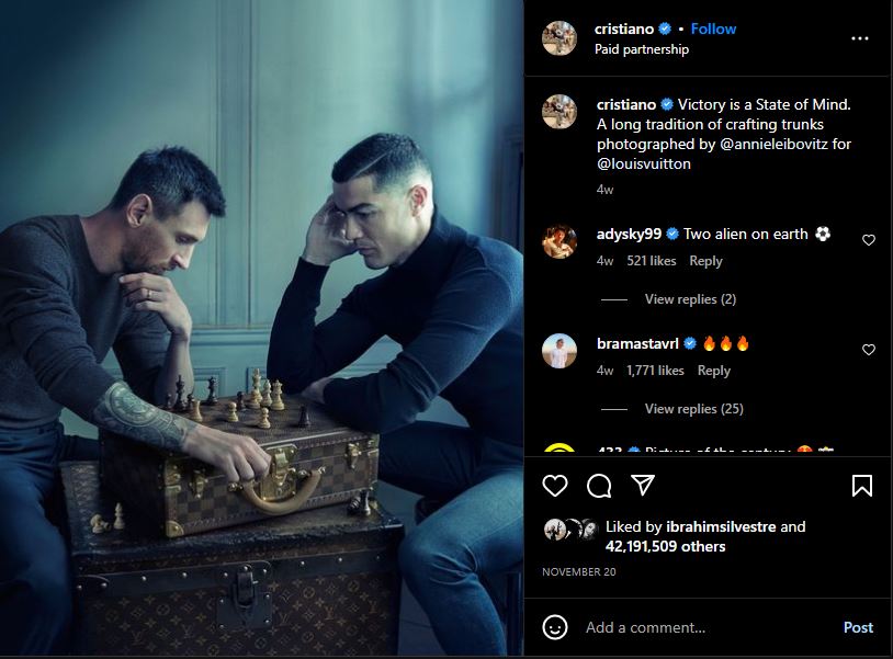 11 Unggahan Instagram atlet bola terbanyak disukai sepanjang masa, Messi & Ronaldo paling berpengaruh