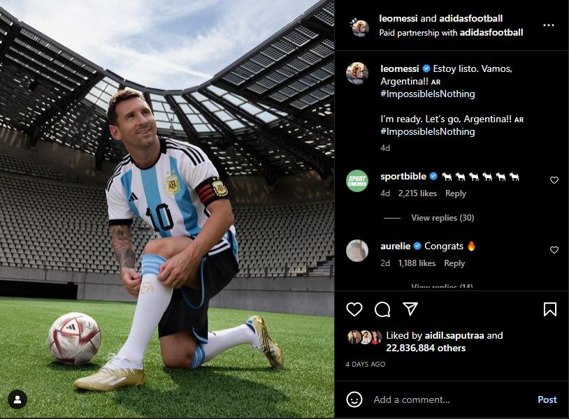 11 Unggahan Instagram atlet bola terbanyak disukai sepanjang masa, Messi & Ronaldo paling berpengaruh