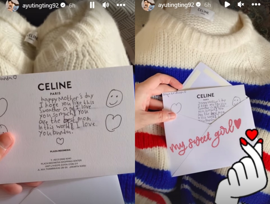 Ayu Ting Ting dapat hadiah dari Bilqis © 2022 Instagram 
