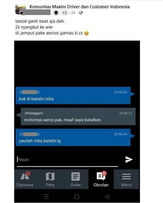 momen driver ojek online gagal dapat orderan © berbagai sumber