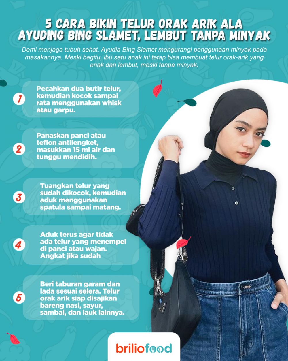 5 Cara bikin telur orak arik ala Ayudia Bing Slamet, hasilnya lembut dan sehat tanpa minyak