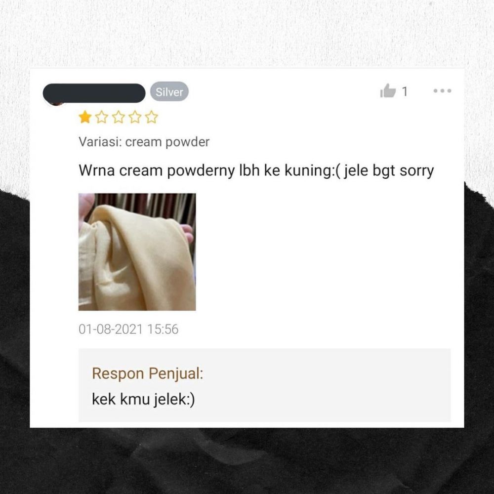 jawaban penjual olshop saat dikomplain © berbagai sumber