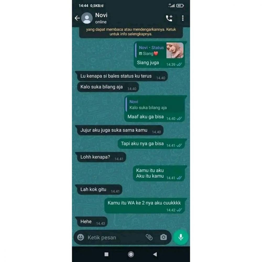 chat WA kirim ke diri sendiri absurd abis © berbagai sumber