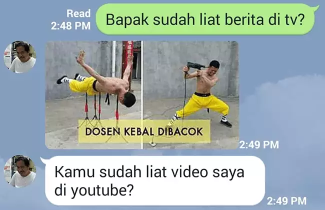 Balasan chat lucu dosen pakai stiker WhatsApp © berbagai sumber