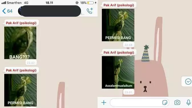 Balasan chat lucu dosen pakai stiker WhatsApp © berbagai sumber