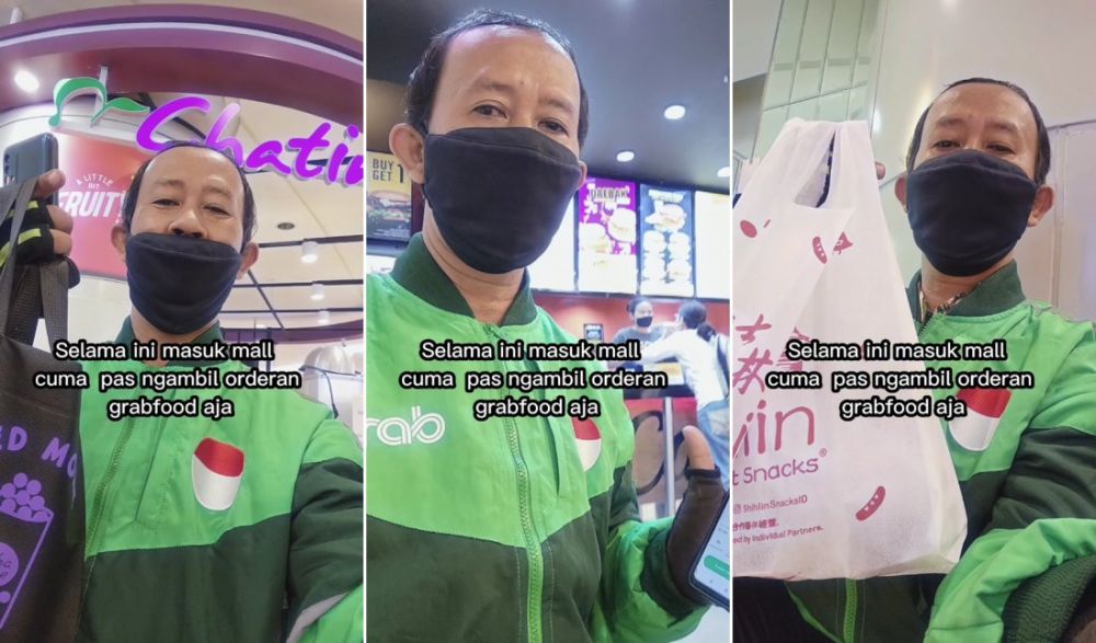 driver ojek online main ke mall © TikTok
