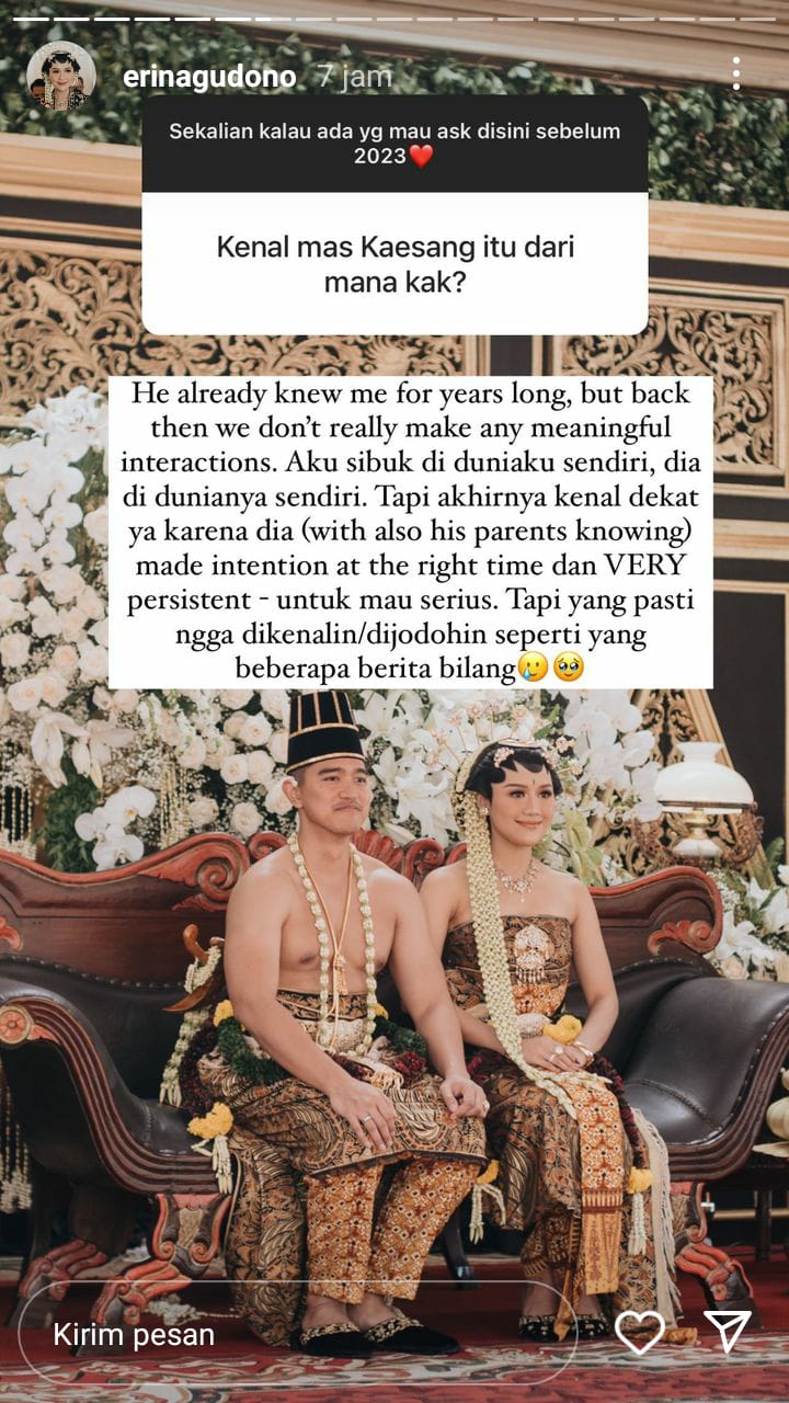 erina gudono tepis isu dijodohkan © instagram