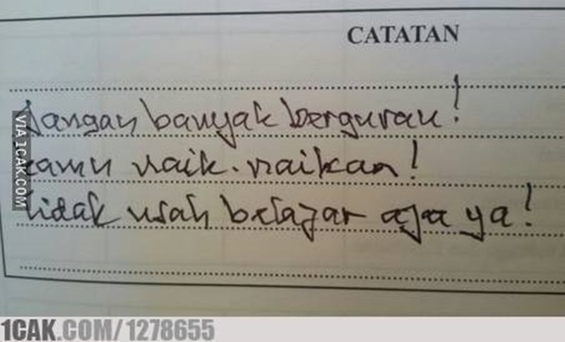 catatan wali kelas di rapor bikin bingung © berbagai sumber
