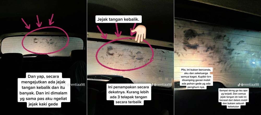 telapak kaki di kaca mobil © TikTok telapak kaki di kaca mobil © TikTok