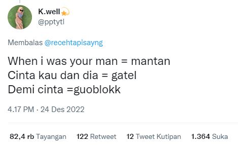 cuitan singkat judul lagu © Twitter