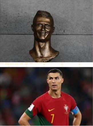 9 Potret patung bintang sepak bola ini bentuknya beda dengan wajah aslinya, ngasal abis