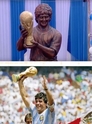Potret patung bintang sepak bola Berbagai sumber