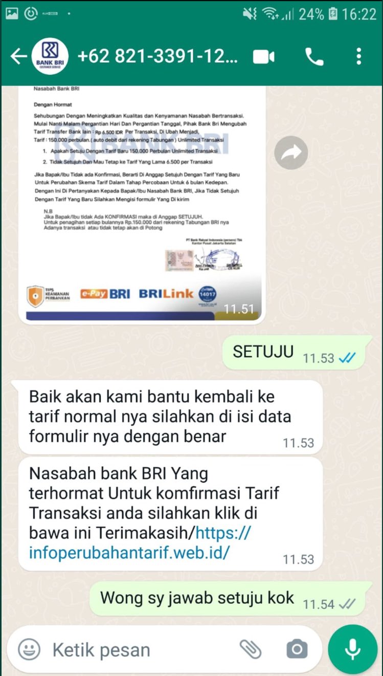 Chat balasan ke penipu Berbagai sumber