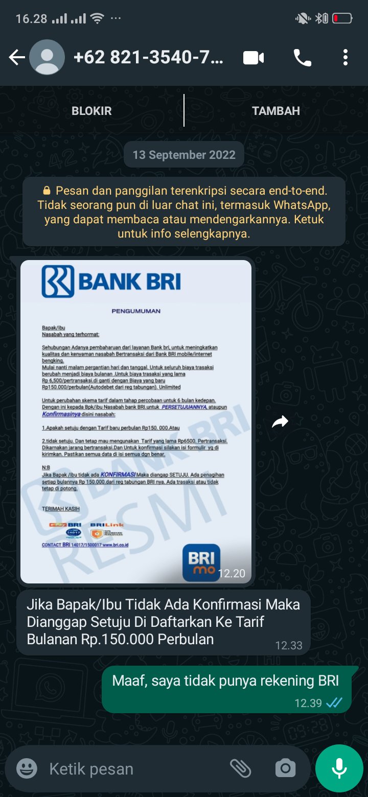 Chat balasan ke penipu Berbagai sumber