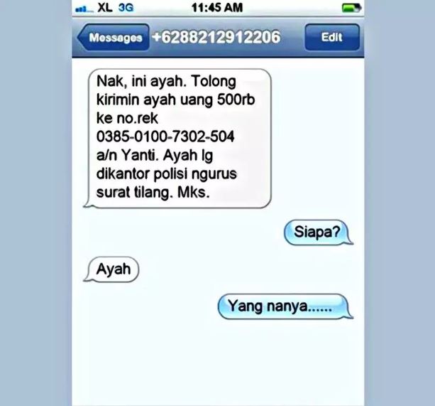 Chat balasan ke penipu Berbagai sumber