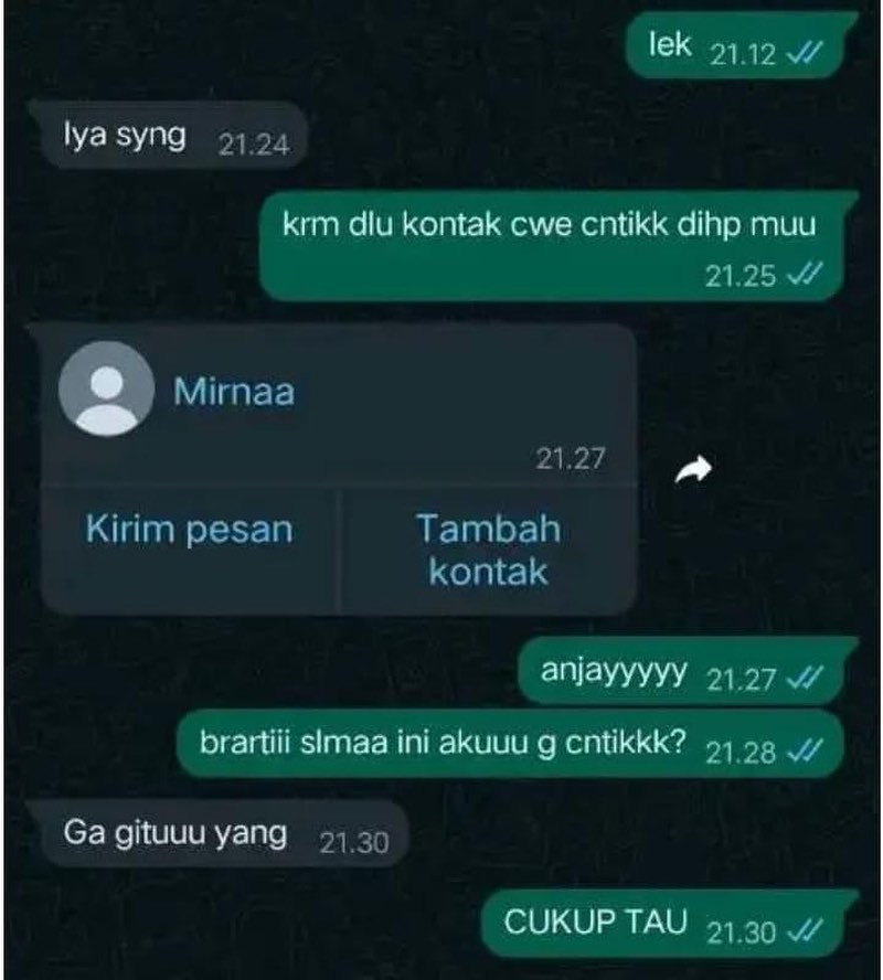 chat lucu nurutin permintaan pacar © berbagai sumber